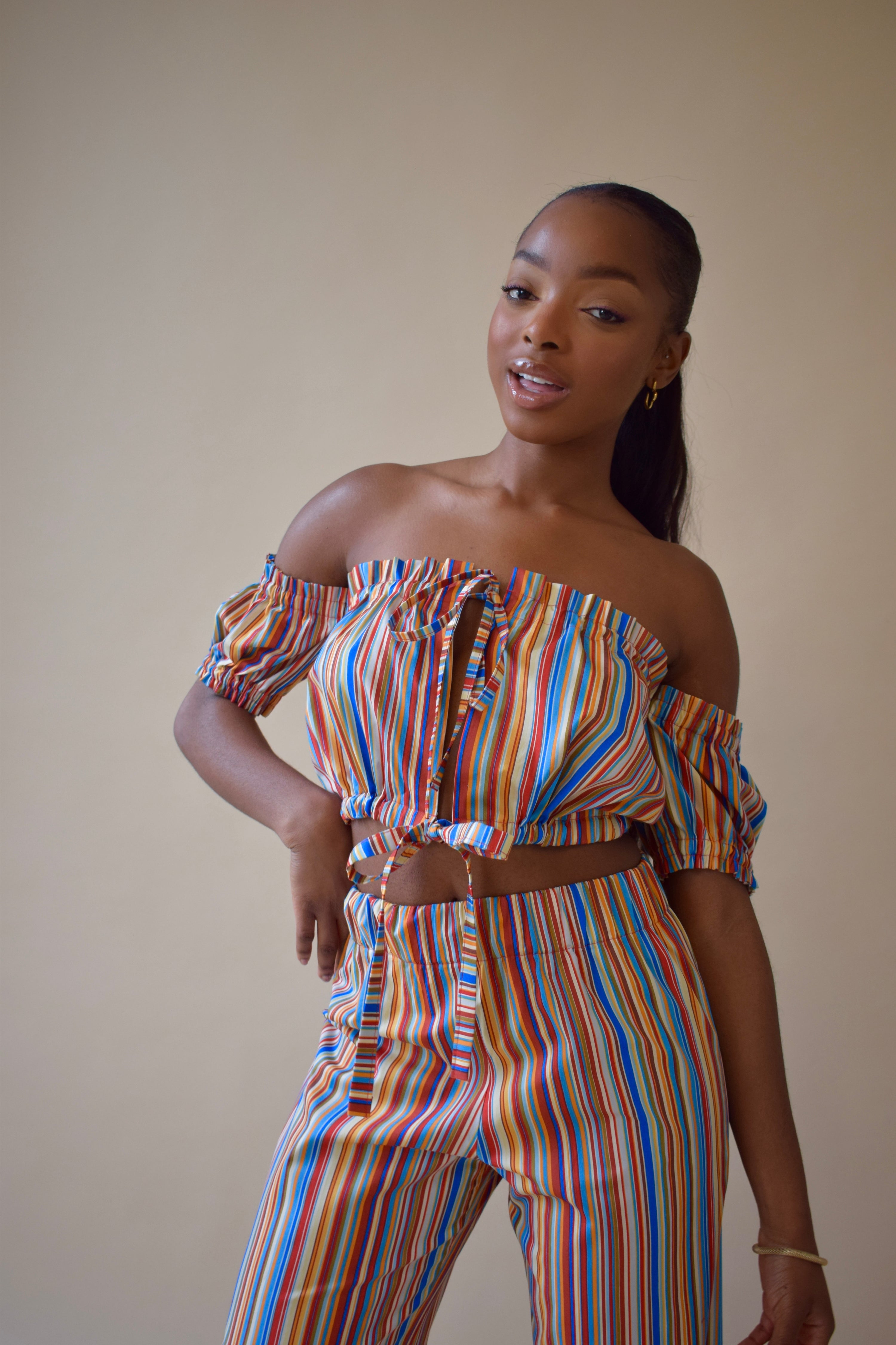 Dove Crop Top - Pier Stripe