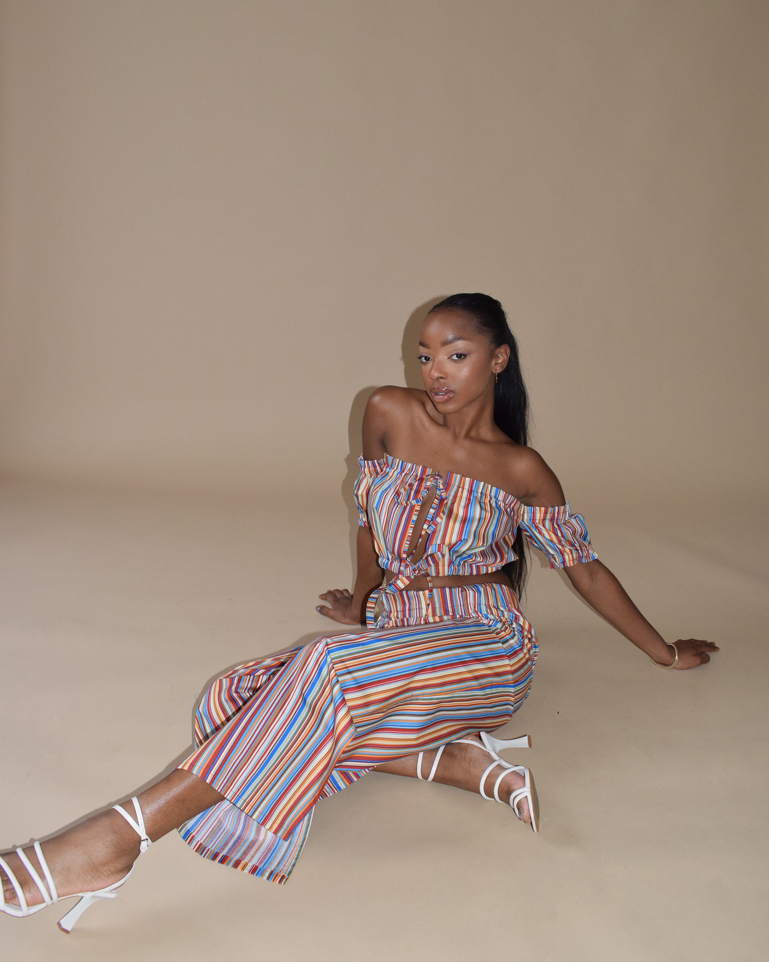 Dove Crop Top - Pier Stripe