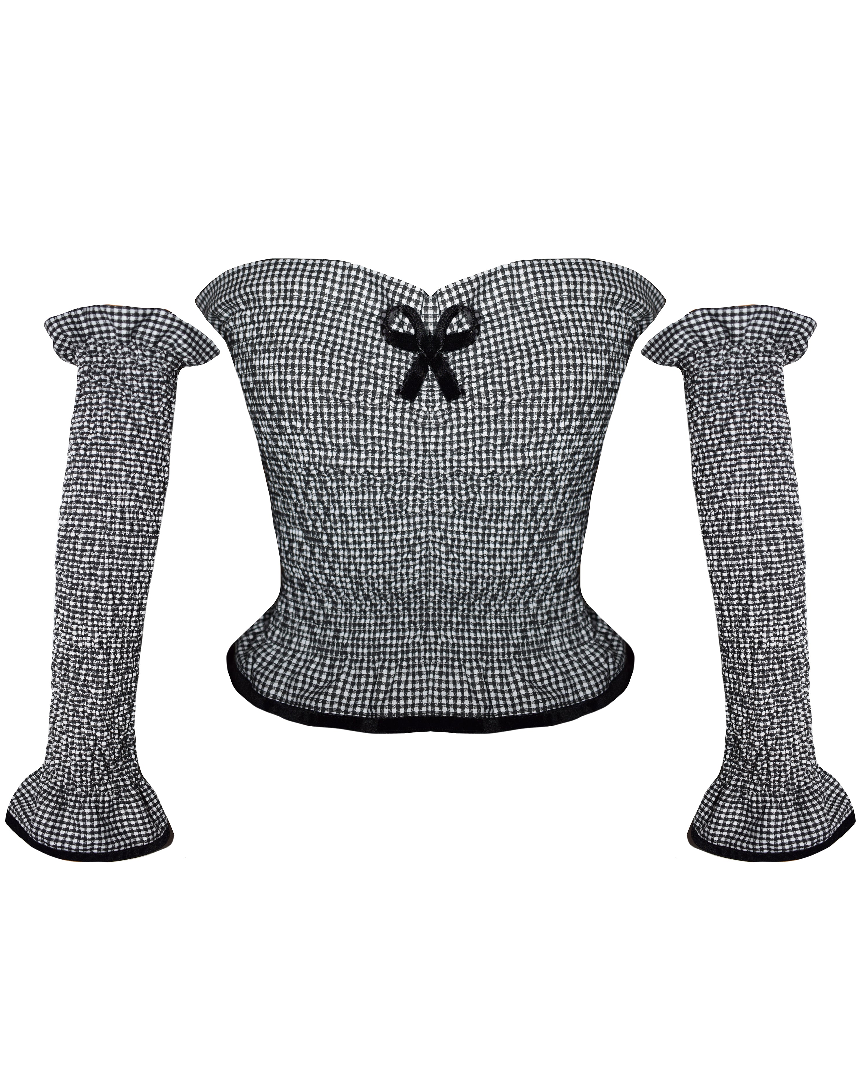 Ida Bodice & Gloves - Black & White Check