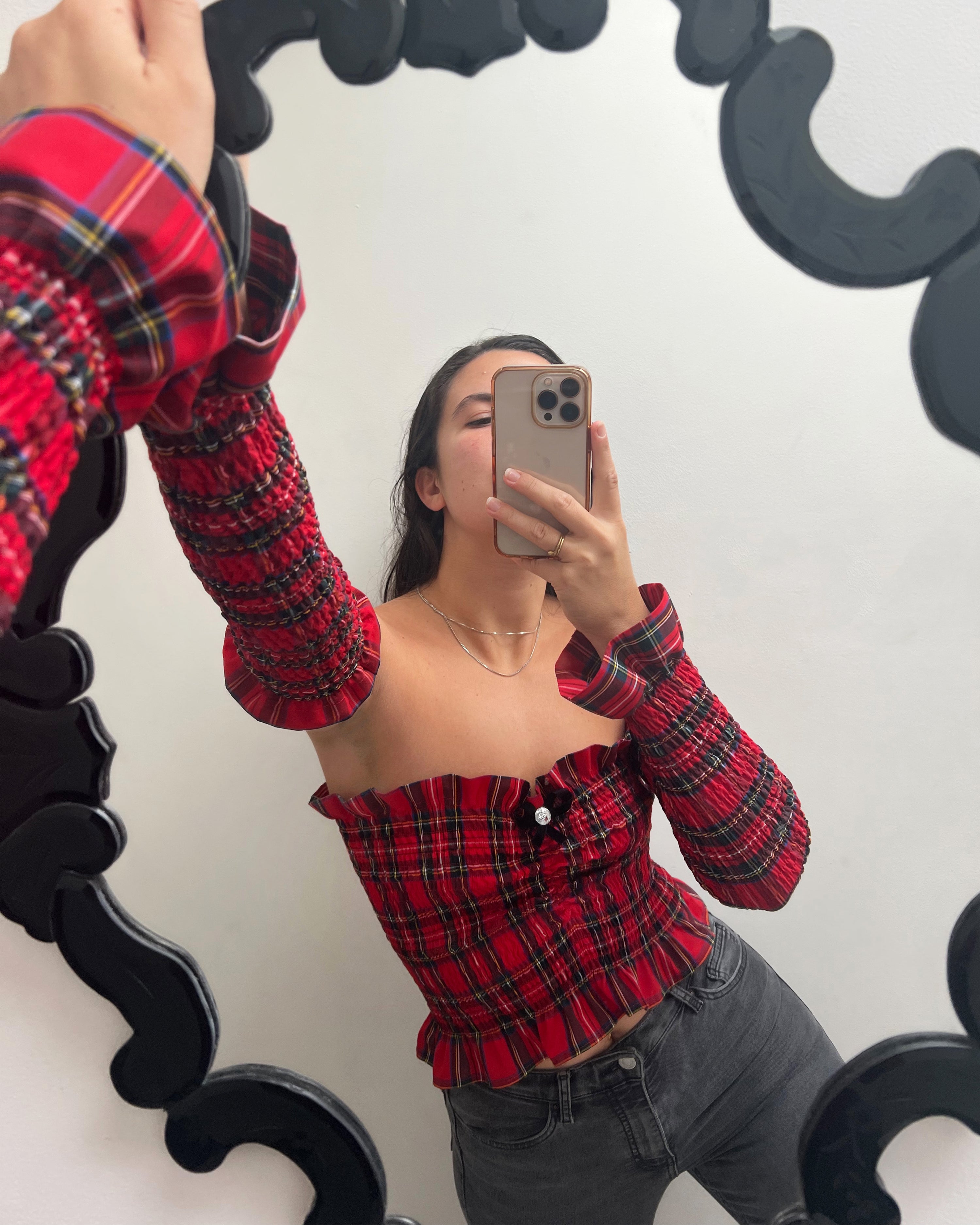 Ida Bodice & Gloves - Red Tartan