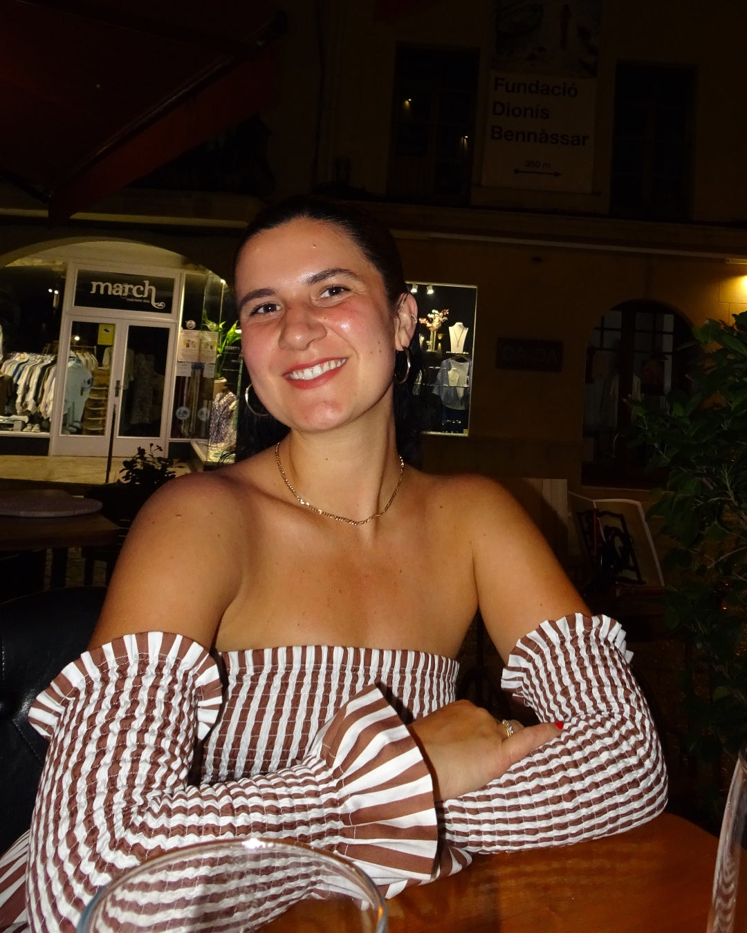 Margaux Dress - Chocolate Stripe