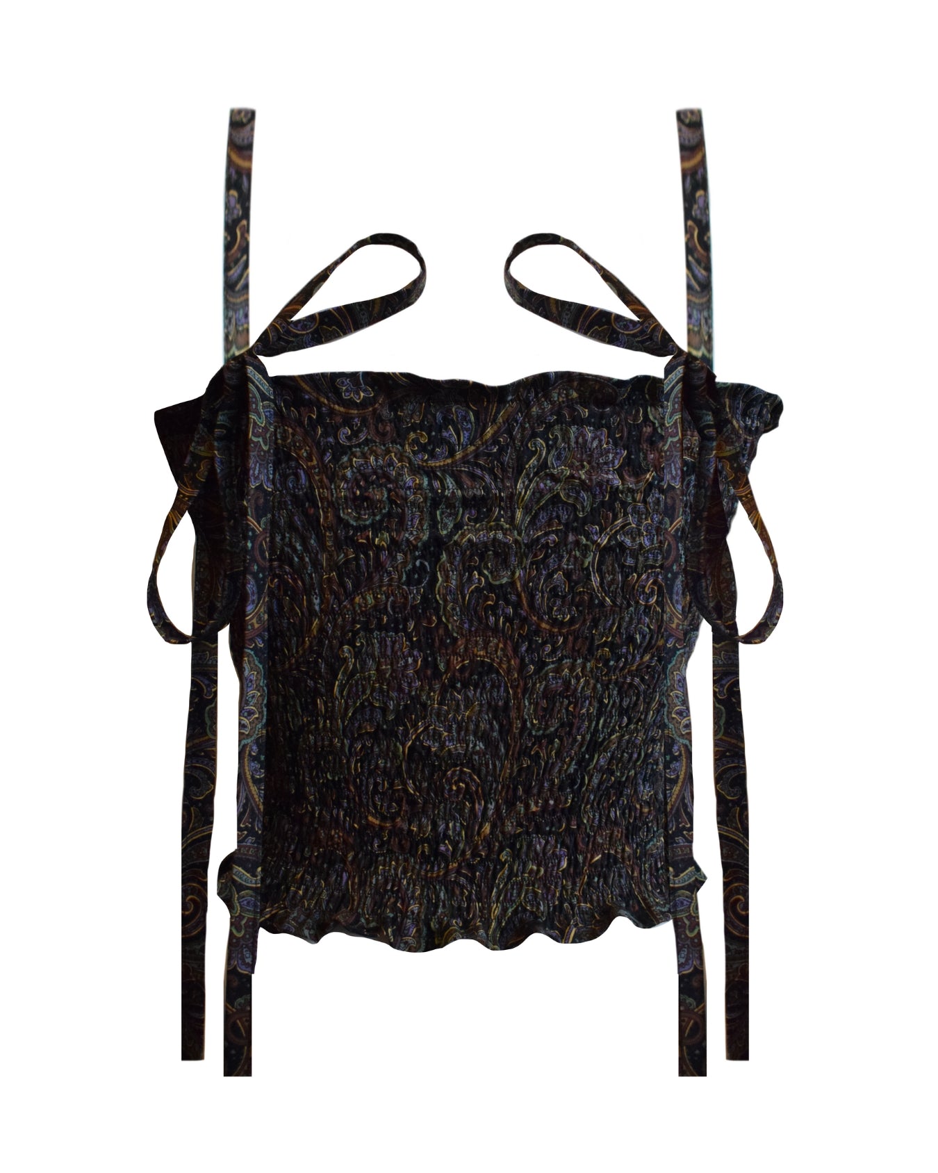 Ruah Draped Top - Black Paisley