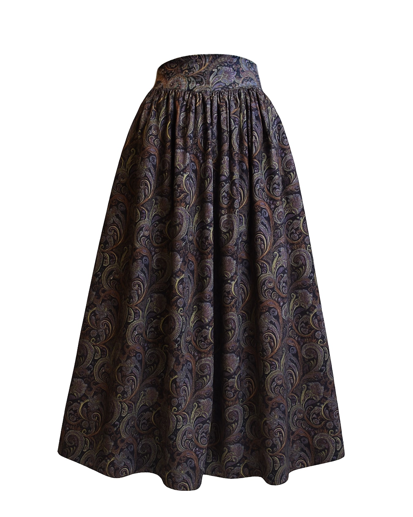 Mable Adjustable Skirt - Black Paisley