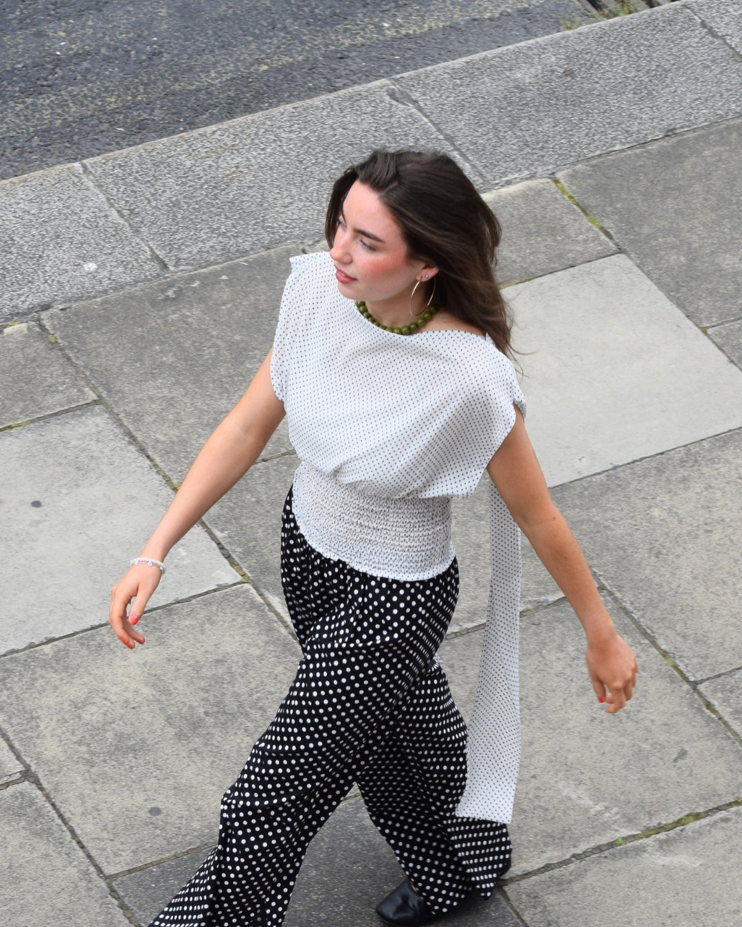 Quin Scarf Top - Polka Dot