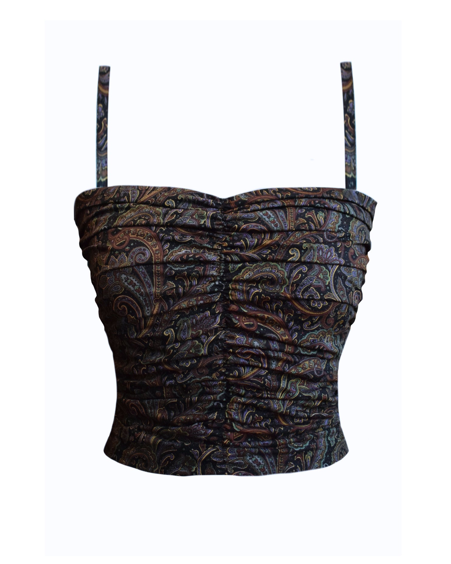 Ruah Draped Top - Black Paisley