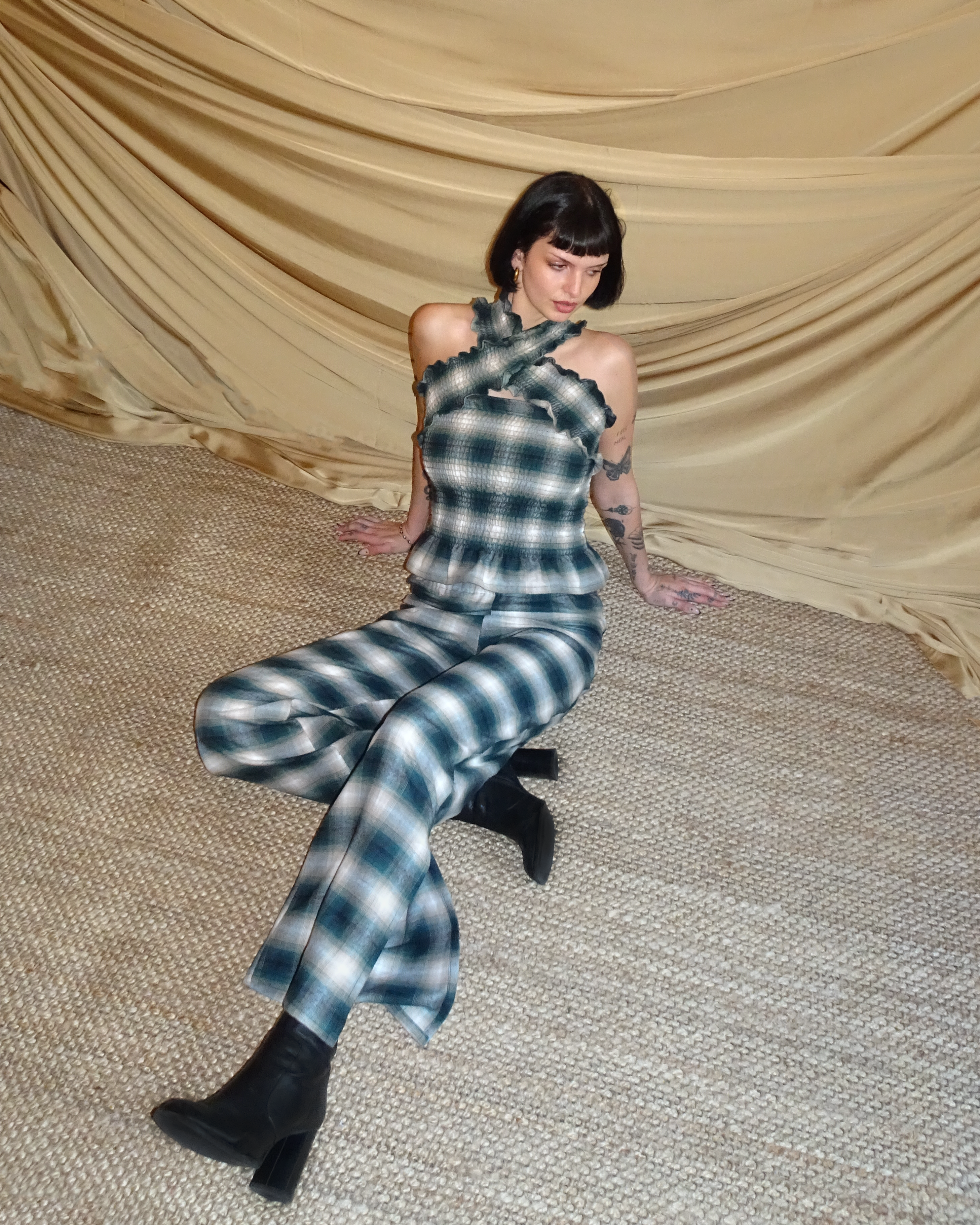 Odyssey Top - Outlander Plaid Fern