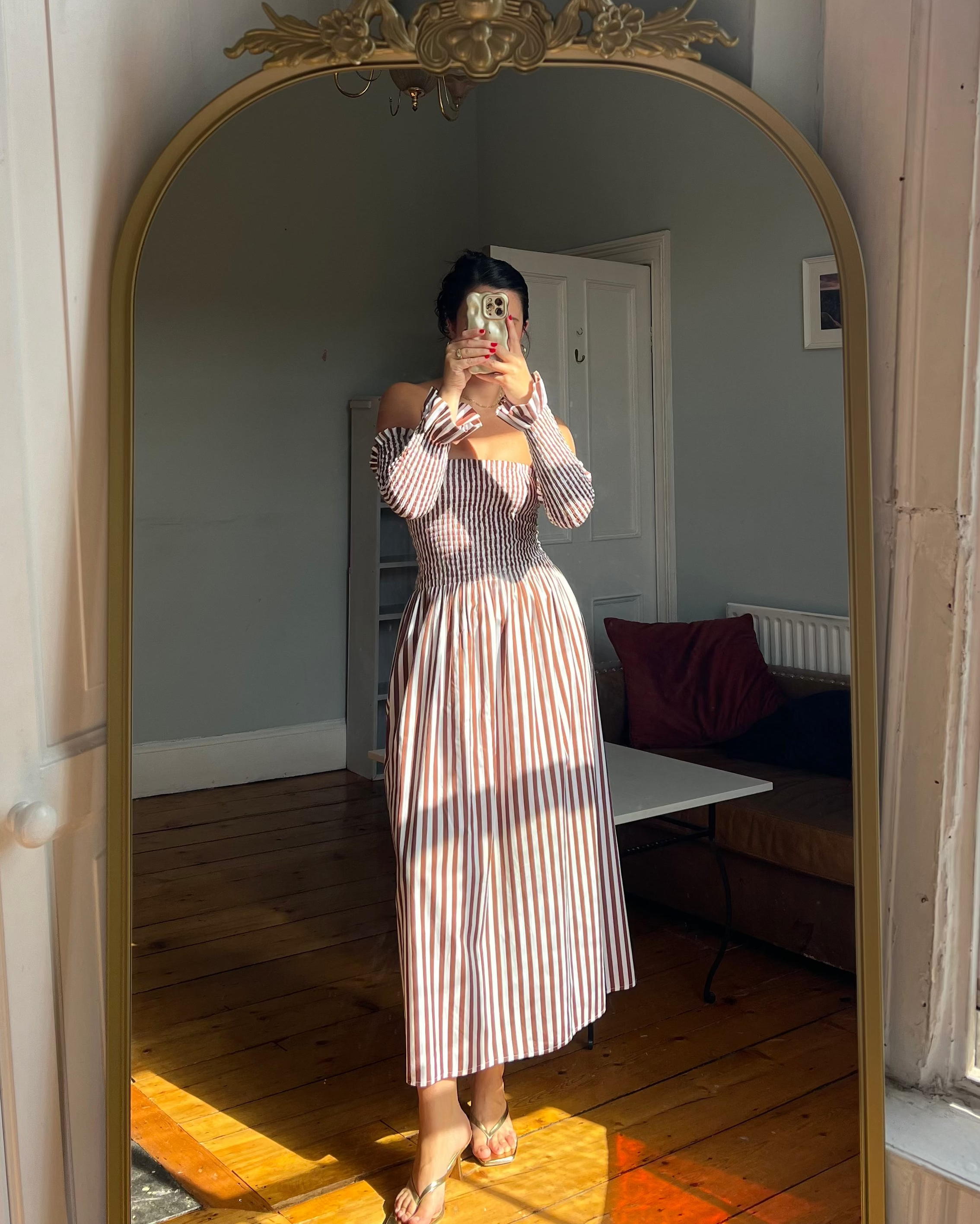 Margaux Dress - Chocolate Stripe