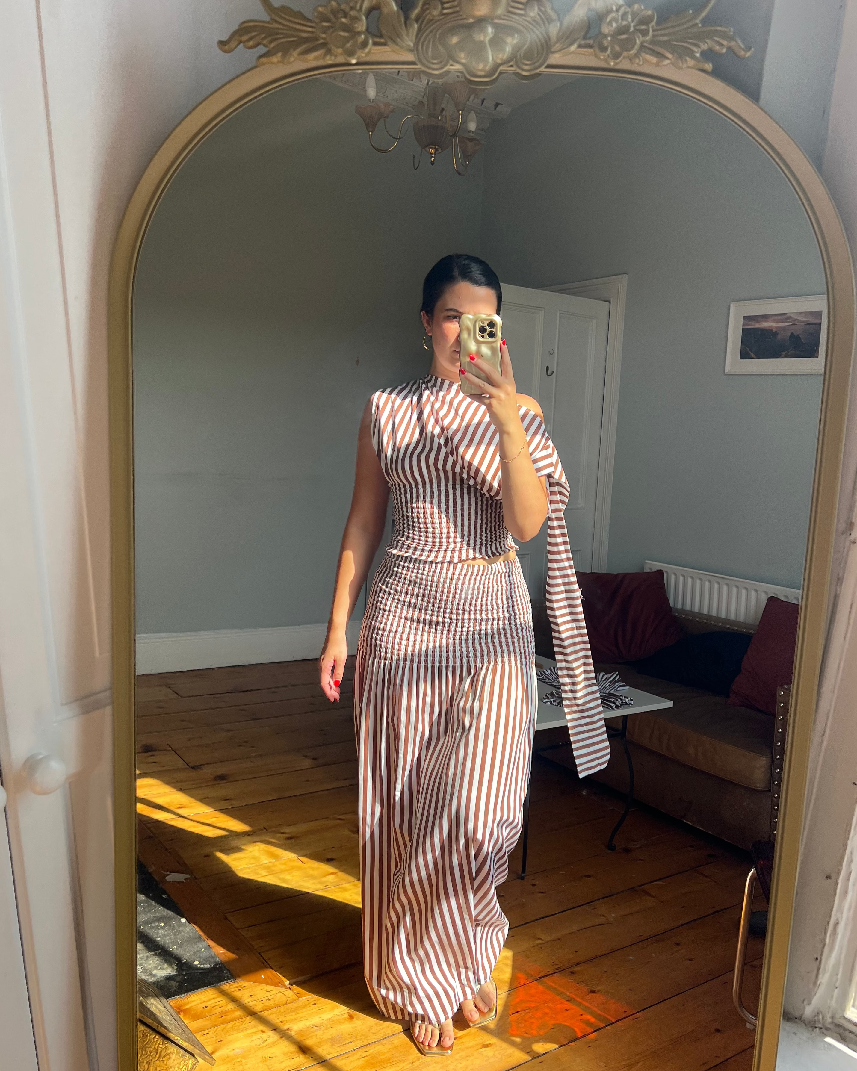 Margaux Dress - Chocolate Stripe