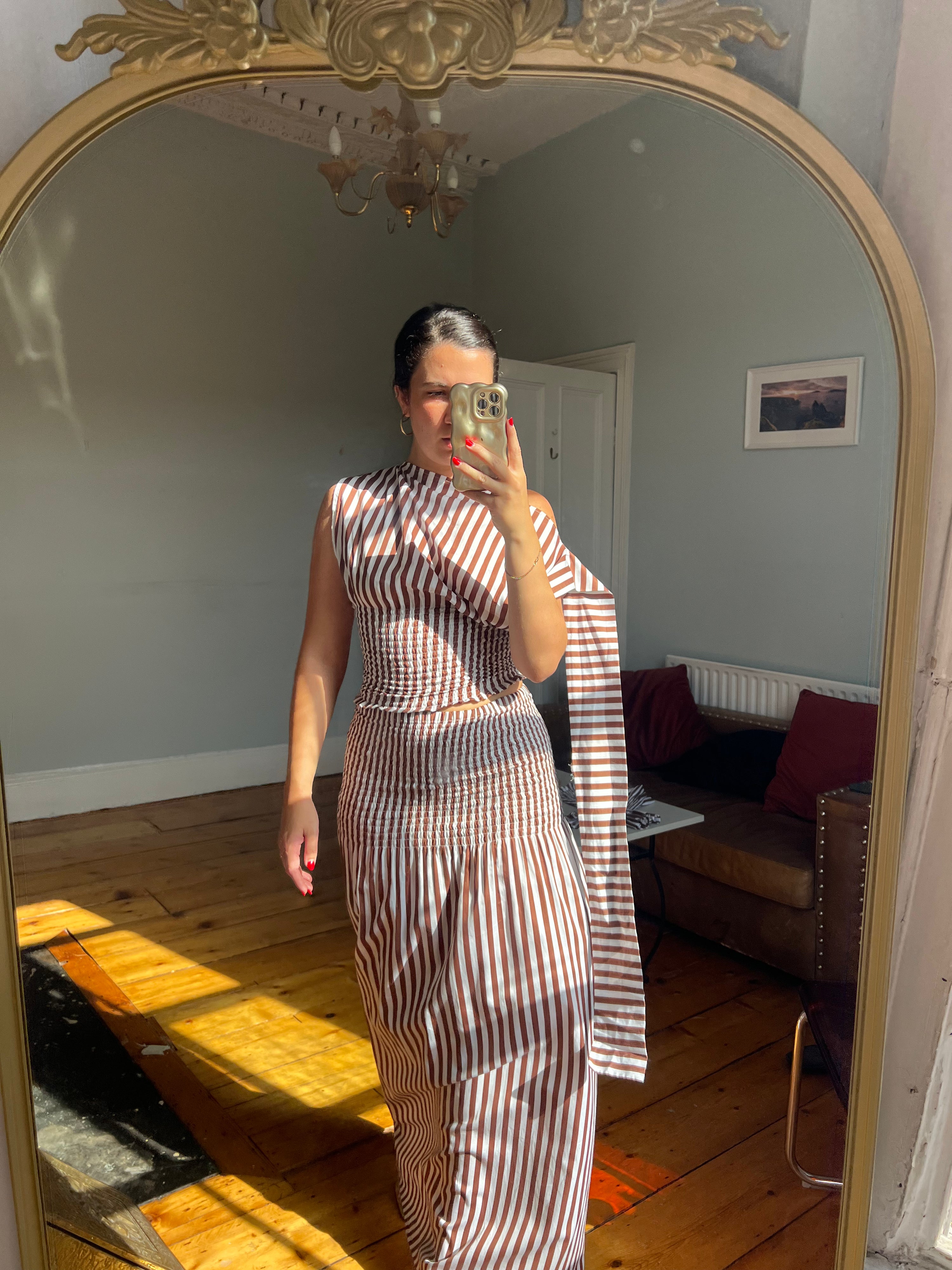 Margaux Dress - Chocolate Stripe