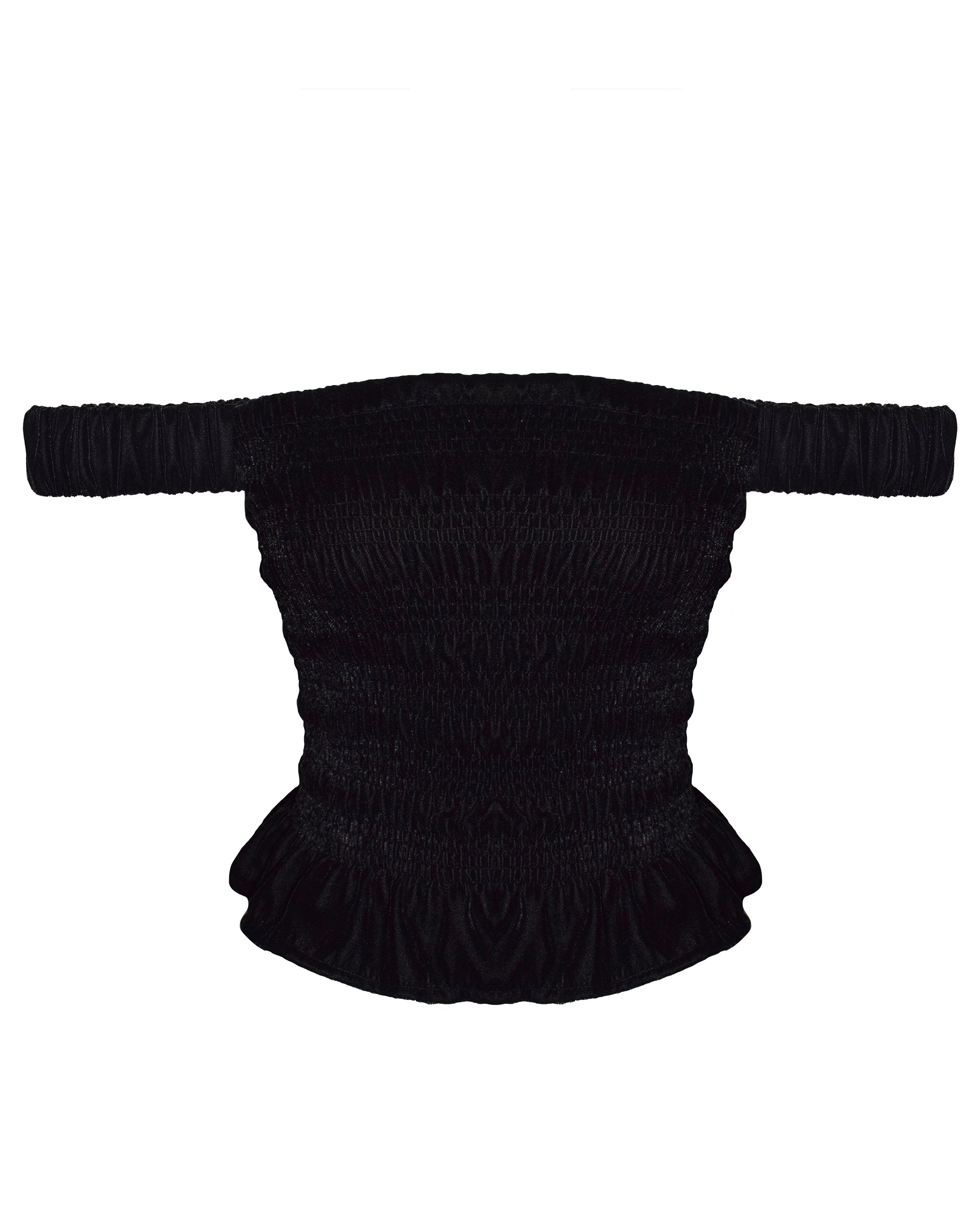 Demi Bardot Top - Black Velvet