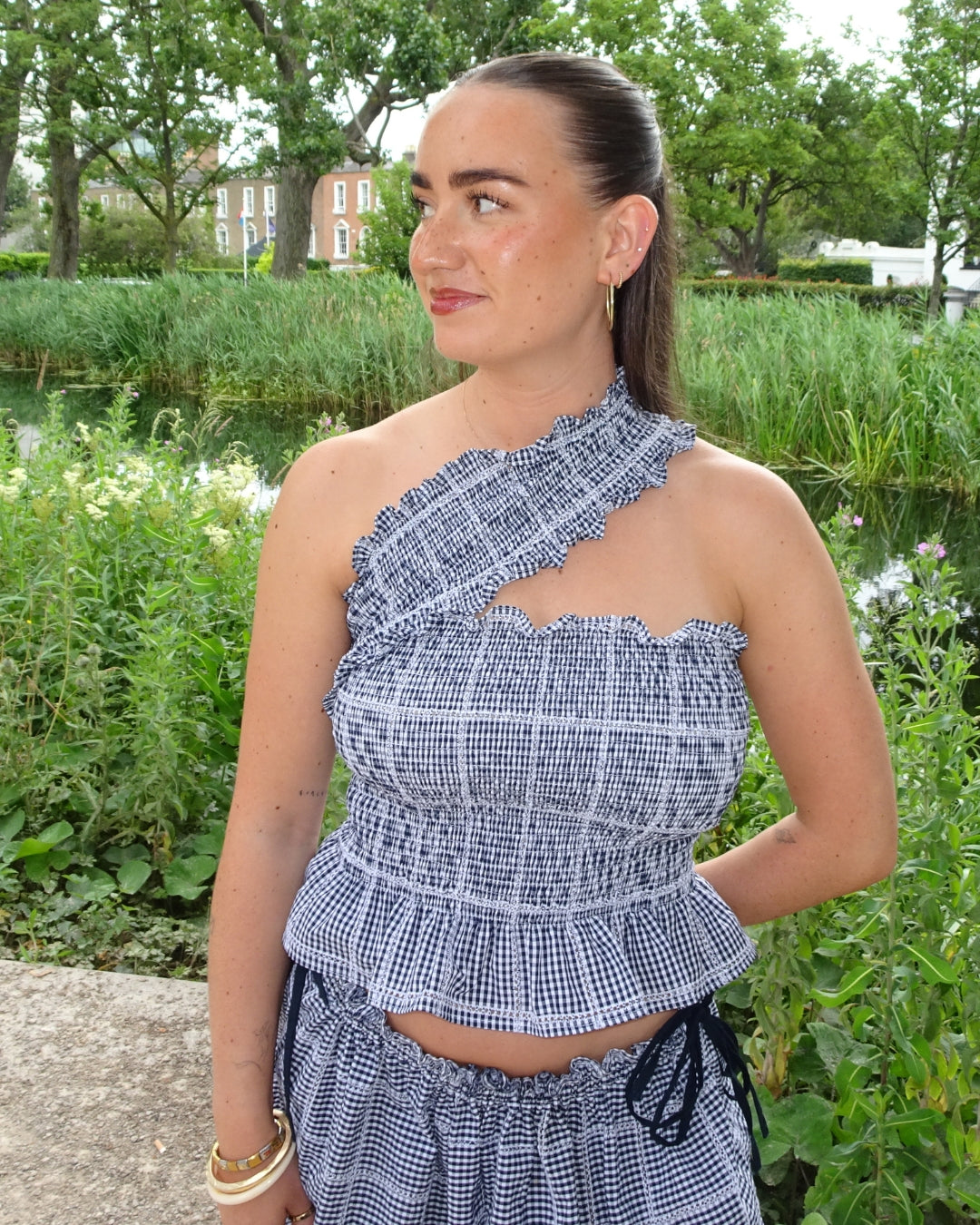 Dionne Top - Patch Gingham