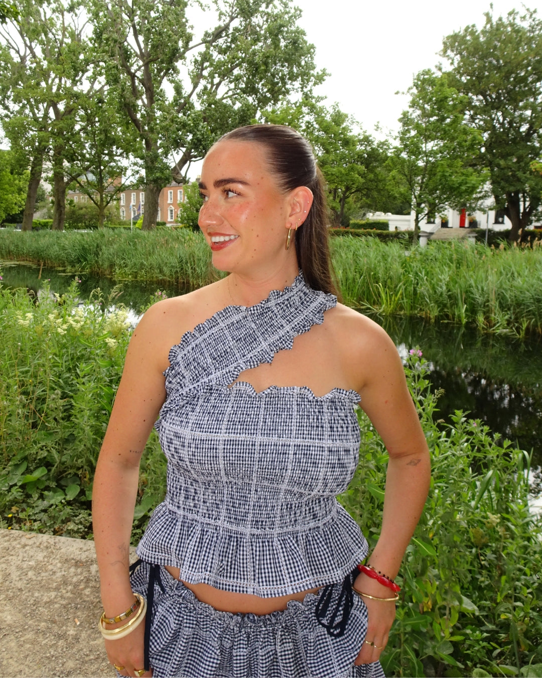 Dionne Top - Patch Gingham