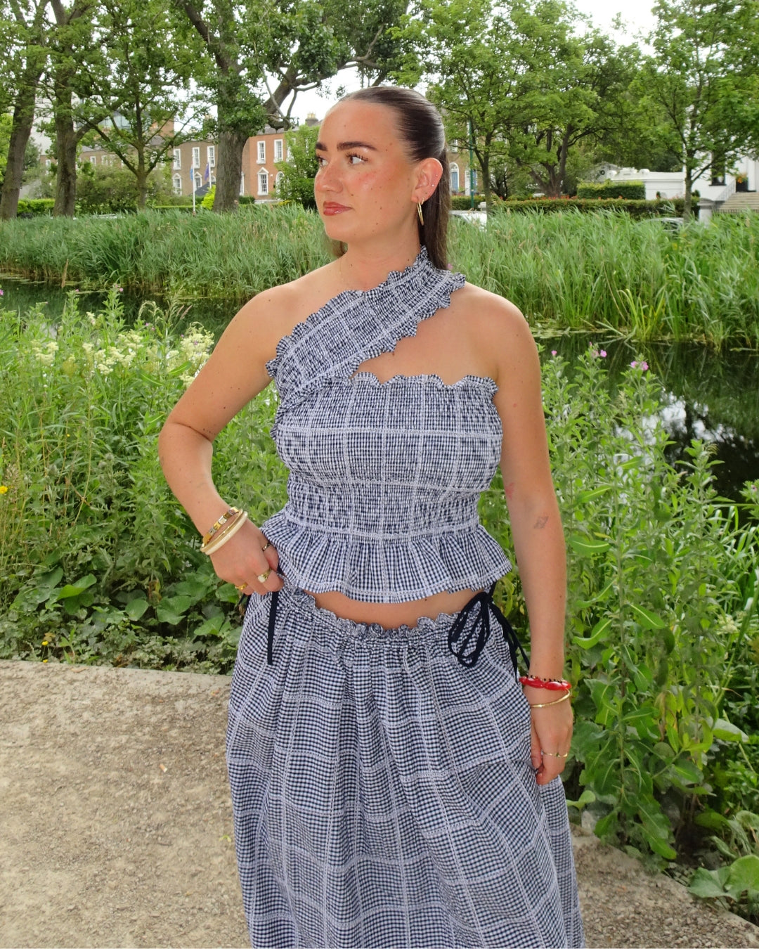Dionne Top - Patch Gingham