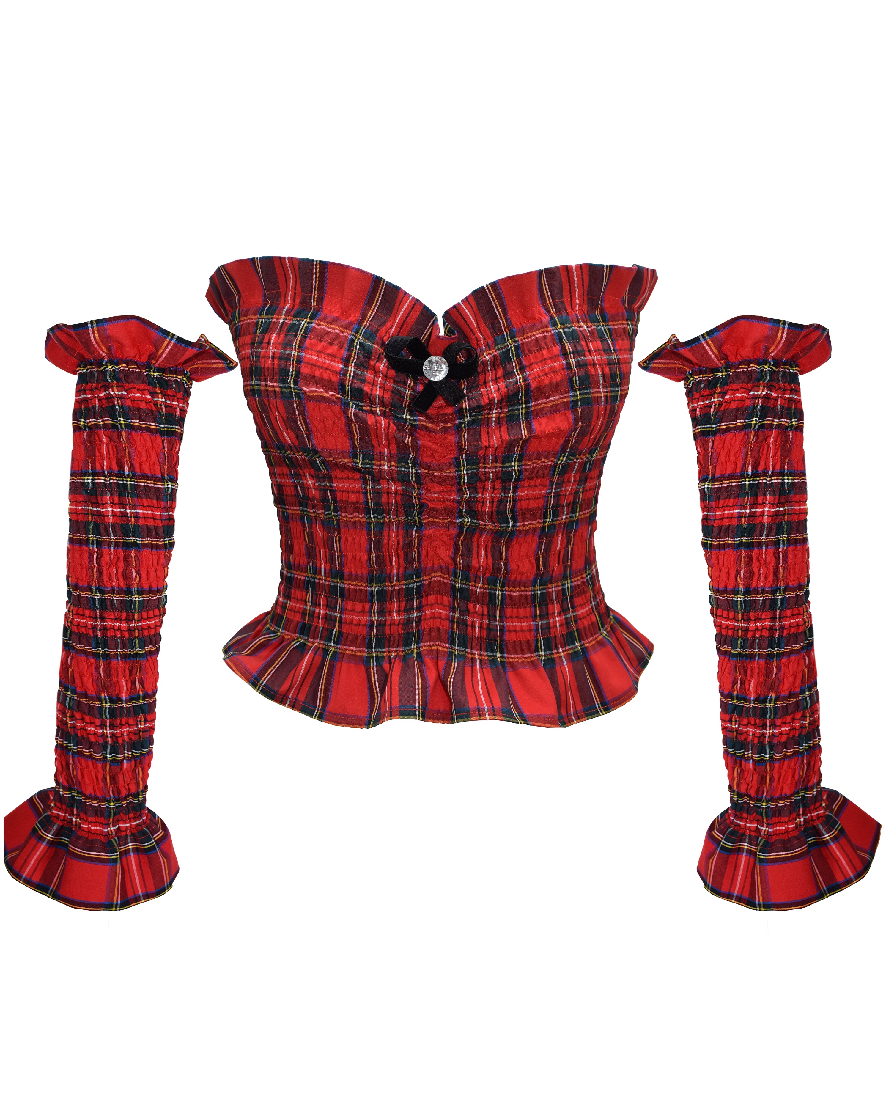 Ida Bodice & Gloves - Red Tartan