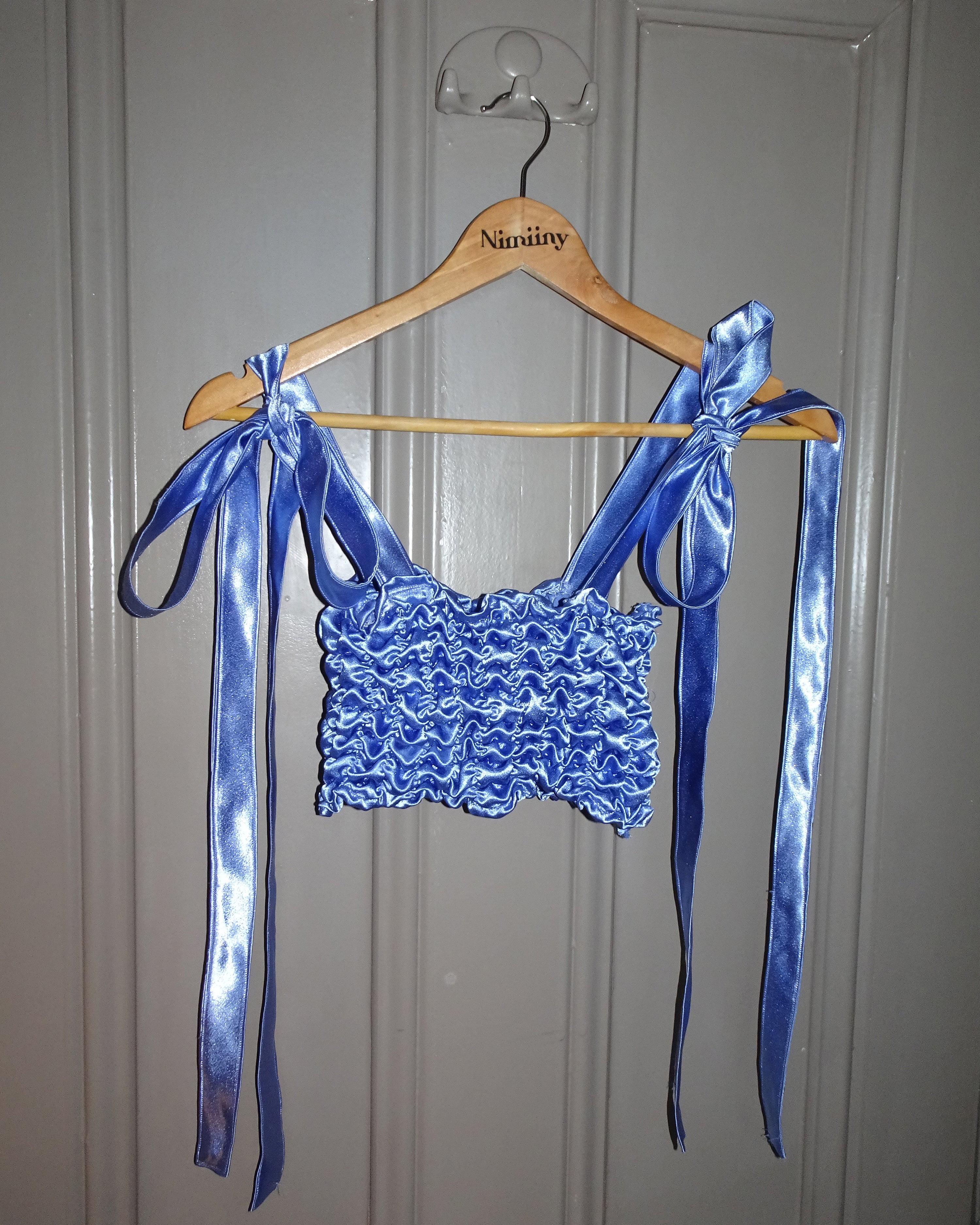 Isla Waffle Bralette - Bluebell Pearl