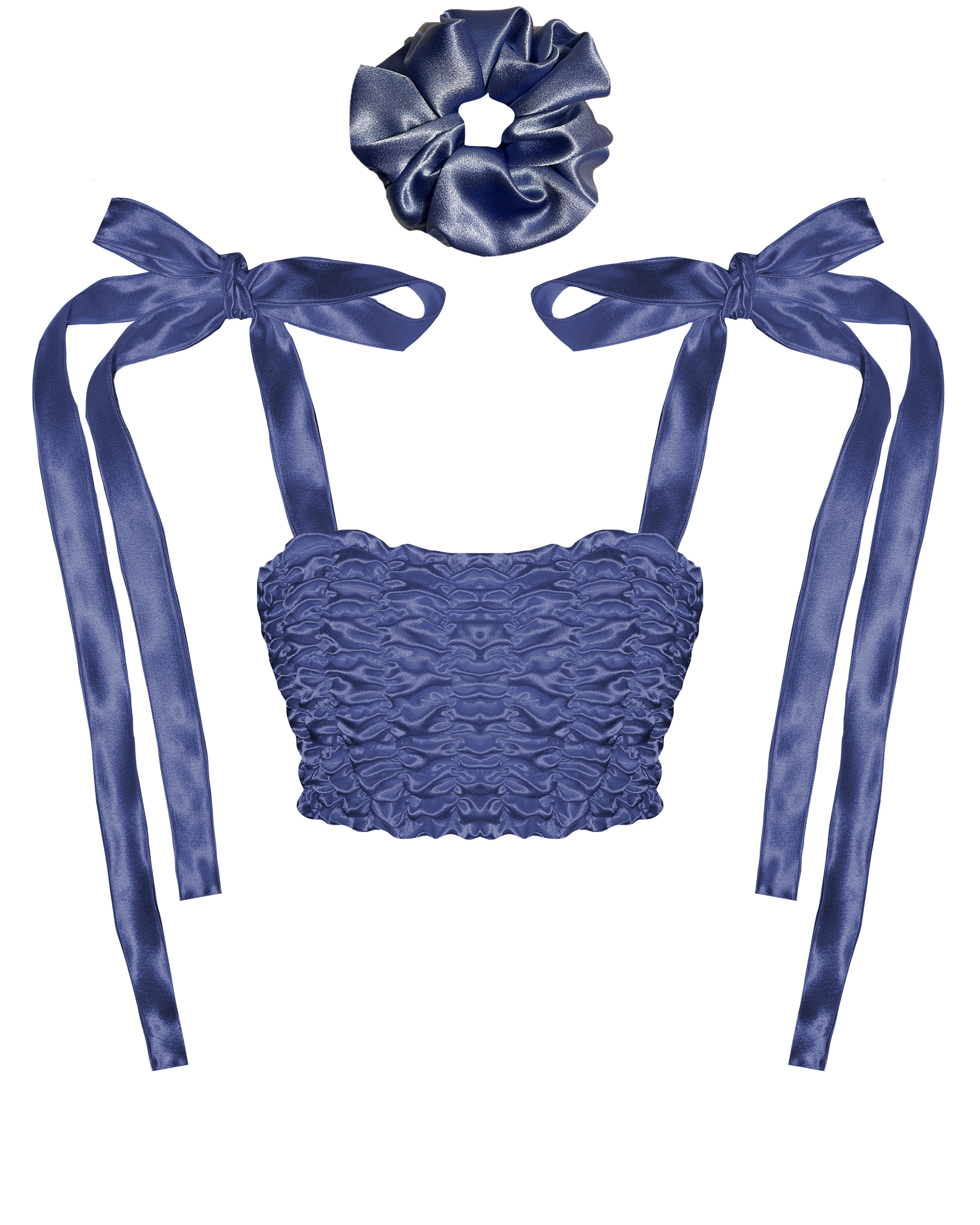 Isla Waffle Bralette - Bluebell Pearl