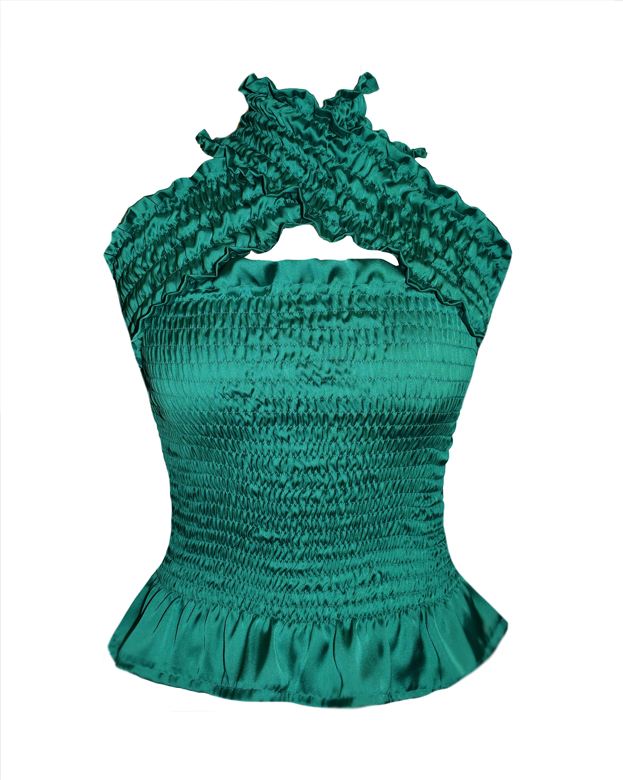 Odyssey Top - Emerald Satin