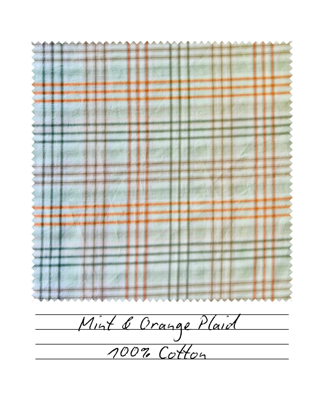Mint & Orange Plaid Cotton