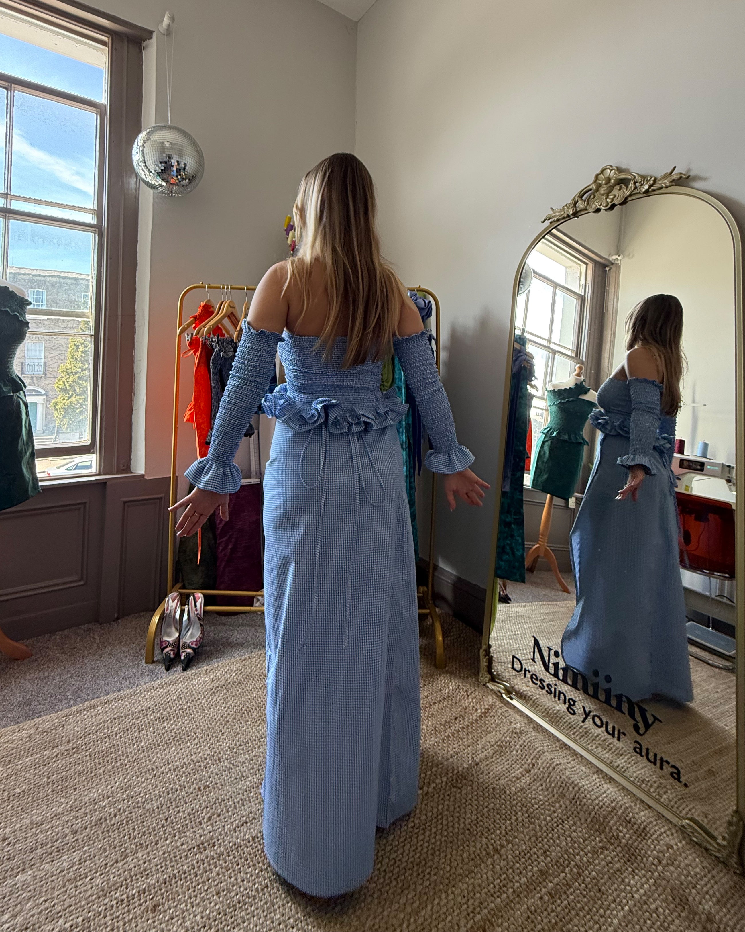 Rhyme Maxi Wrap Skirt - Blue Gingham