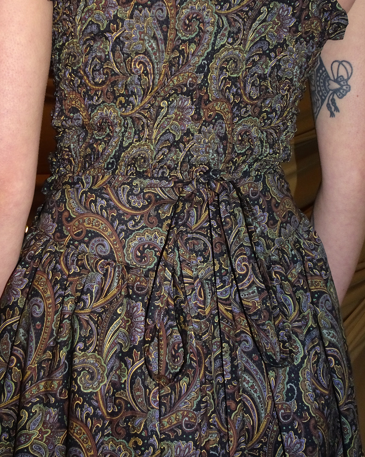 Mable Adjustable Skirt - Black Paisley